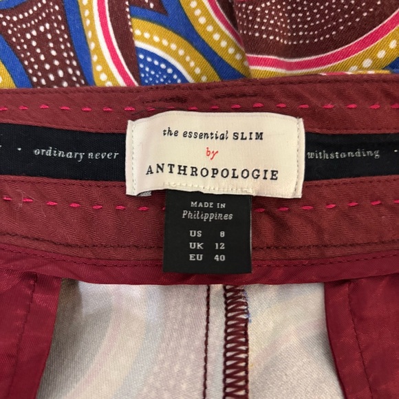 Anthropologie slim print pants. Size 8 - Picture 7 of 8
